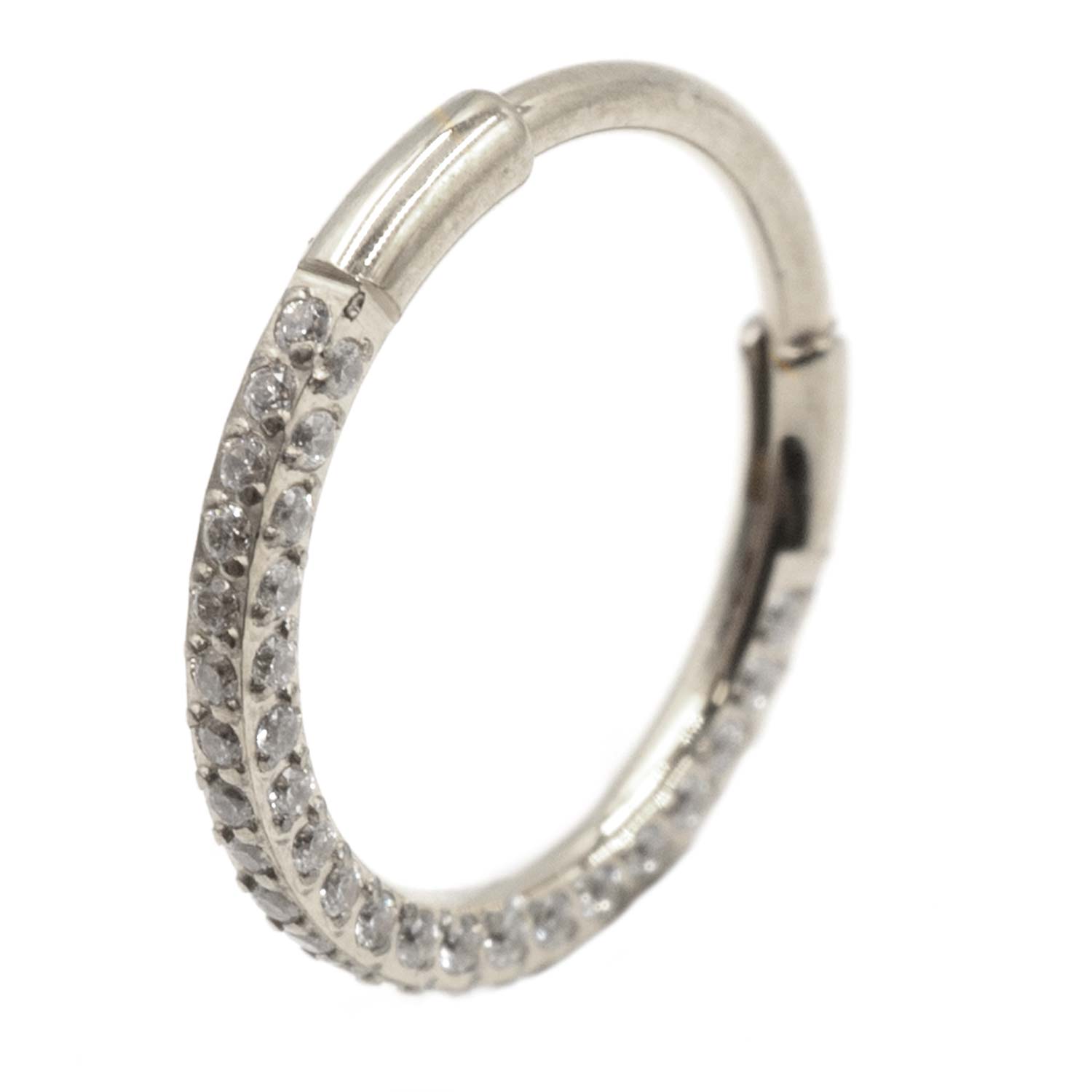 Σκουλαρίκι Μύτης από Τιτάνιο Κρίκος Κλίκερ με Ζιργκόν - TB-1730