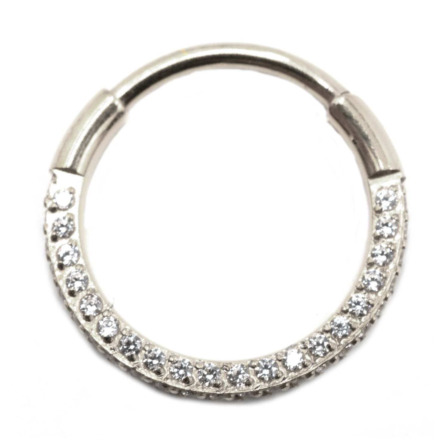 Σκουλαρίκι Μύτης από Τιτάνιο Κρίκος Κλίκερ με Ζιργκόν - TB-1730W