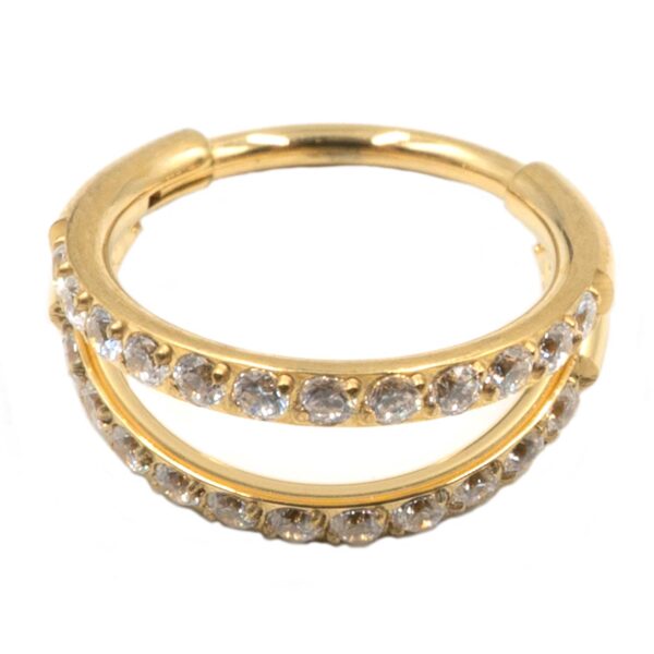 Σκουλαρίκι Σώματος από Επιχρυσωμένο Τιτάνιο με Ζιργκόν - TB-1732Y