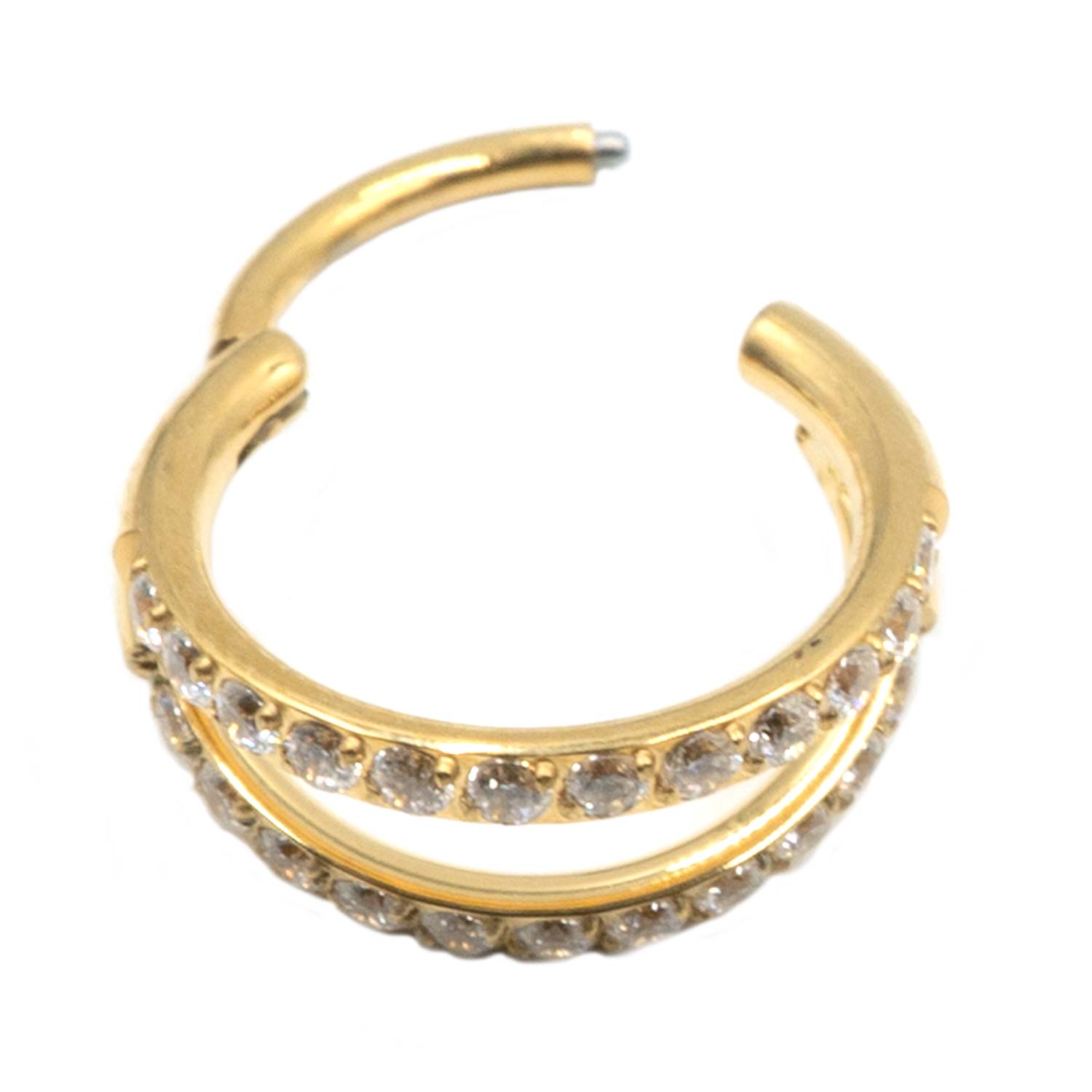 Σκουλαρίκι Σώματος από Επιχρυσωμένο Τιτάνιο με Ζιργκόν - TB-1732Y