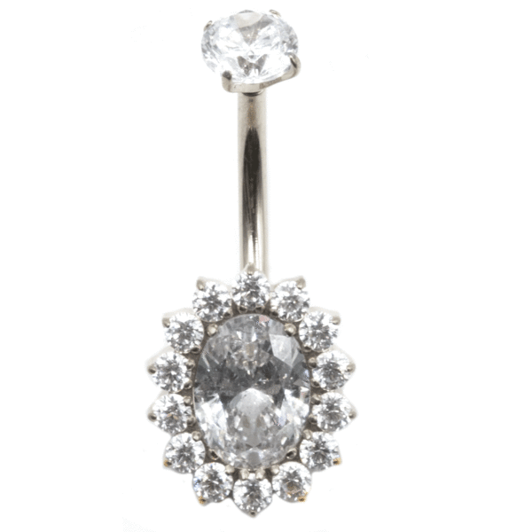 Σκουλαρίκι Αφαλού από Τιτάνιο και Σχέδιο με Ζιργκόν- TB-1737