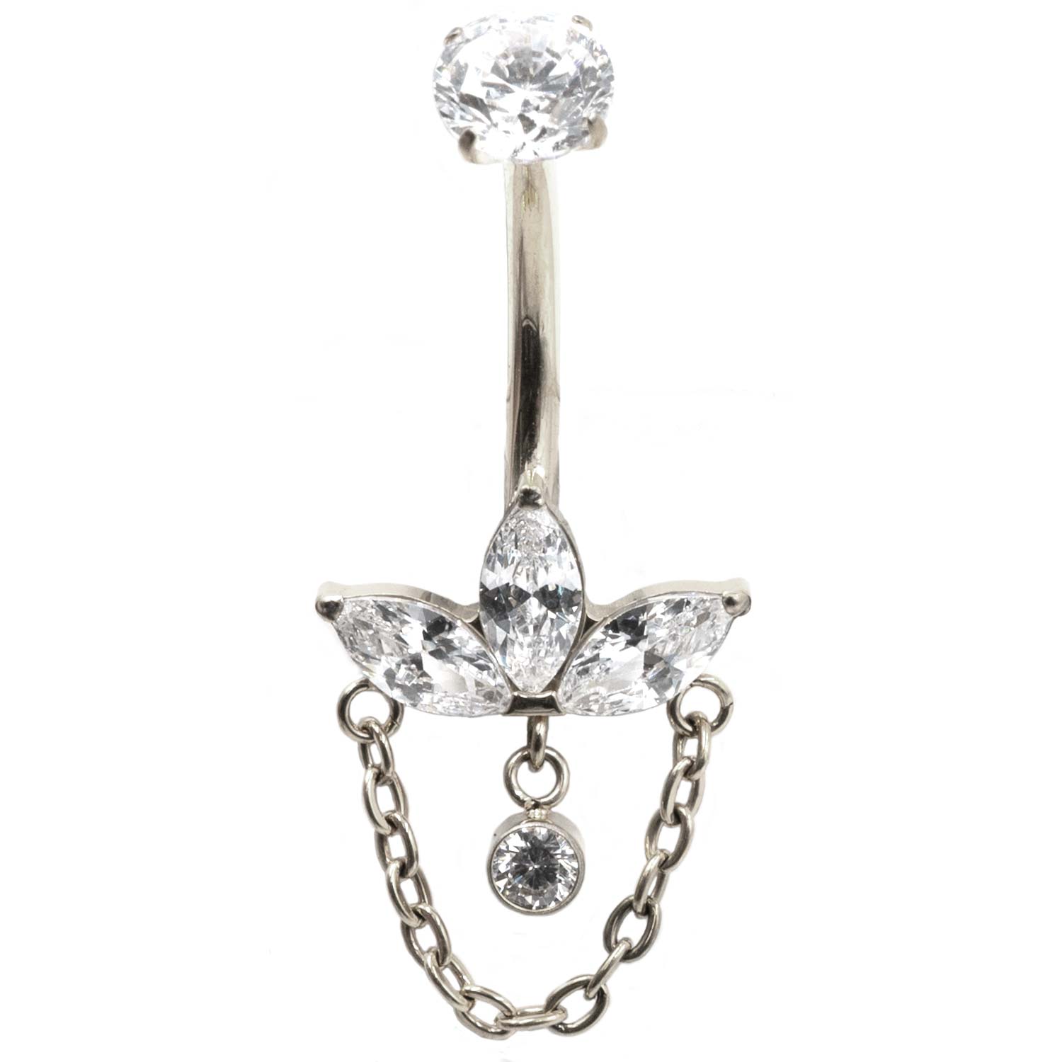 Σκουλαρίκι Αφαλού από Τιτάνιο και Σχέδιο με Ζιργκόν- TB-1787