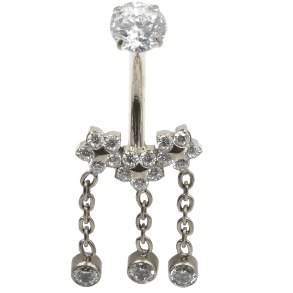 Σκουλαρίκι Αφαλού από Τιτάνιο και Σχέδιο με Ζιργκόν- TB-1802