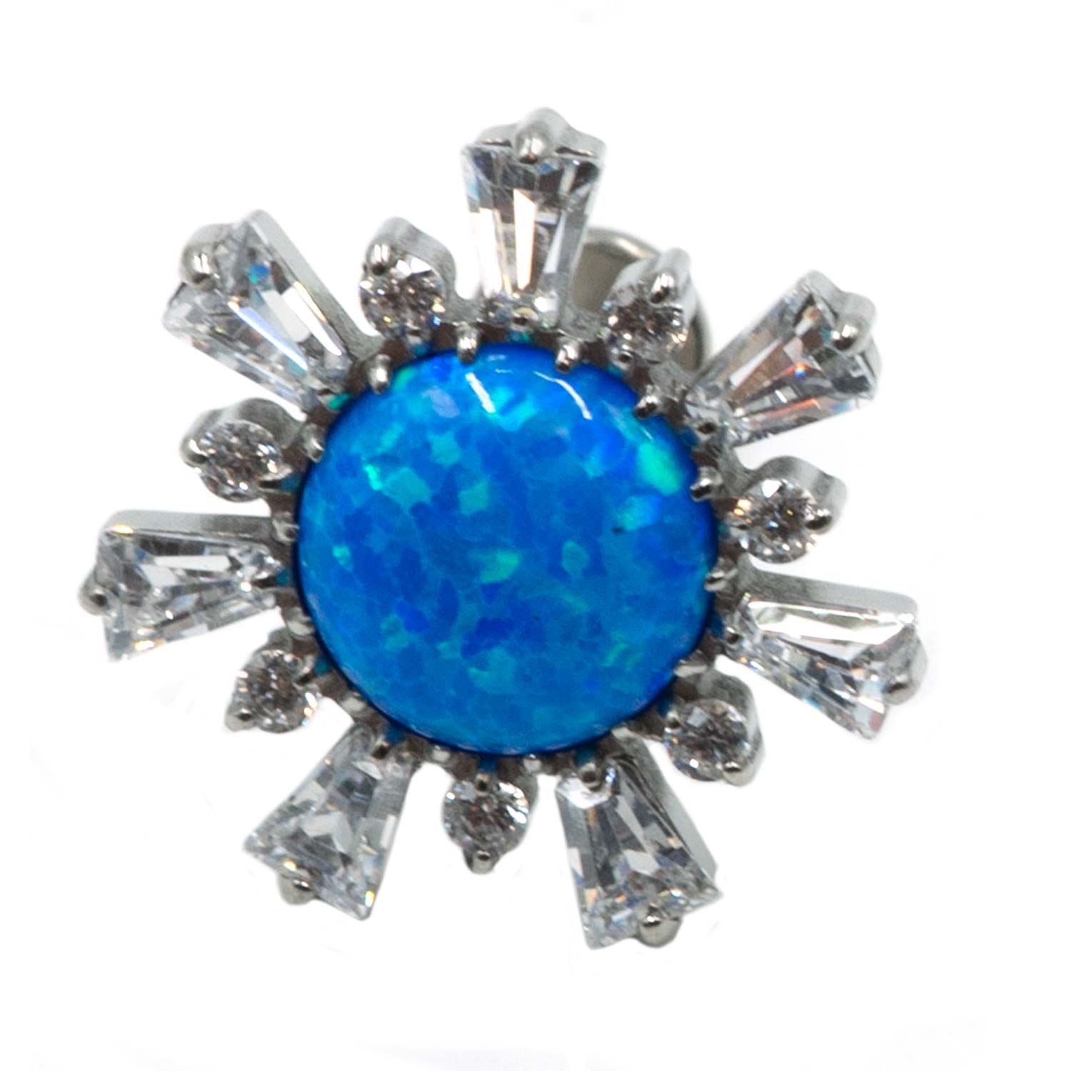 Σκουλαρίκι Αυτιού από Τιτάνιο με Όπαλ - TB-1943BL