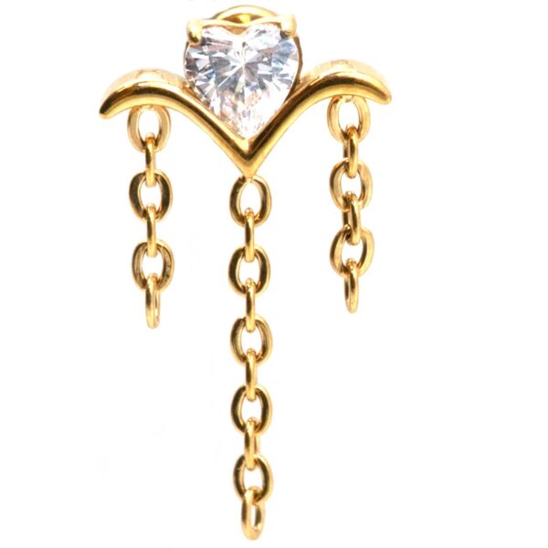 Σκουλαρίκι Αυτιού από Επιχρυσωμένο Τιτάνιο με Ζιργκόν - TB-1948Y