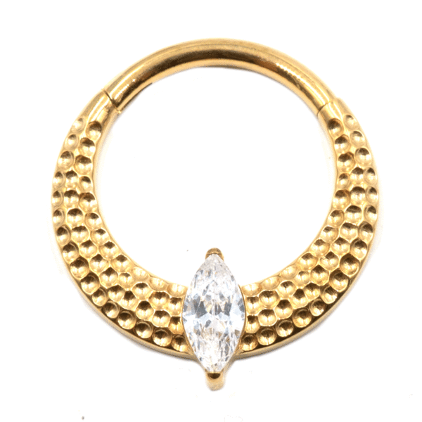 Σκουλαρίκι Σώματος από Επιχρυσωμένο Τιτάνιο με Ζιργκόν- TB-1970Y