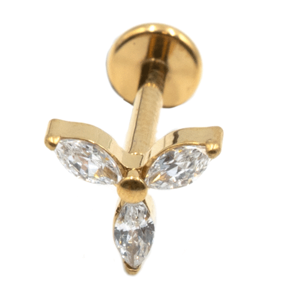 Σκουλαρίκι Αυτιού από Επιχρυσωμένο Τιτάνιο με Ζιργκόν - TB-1967Y