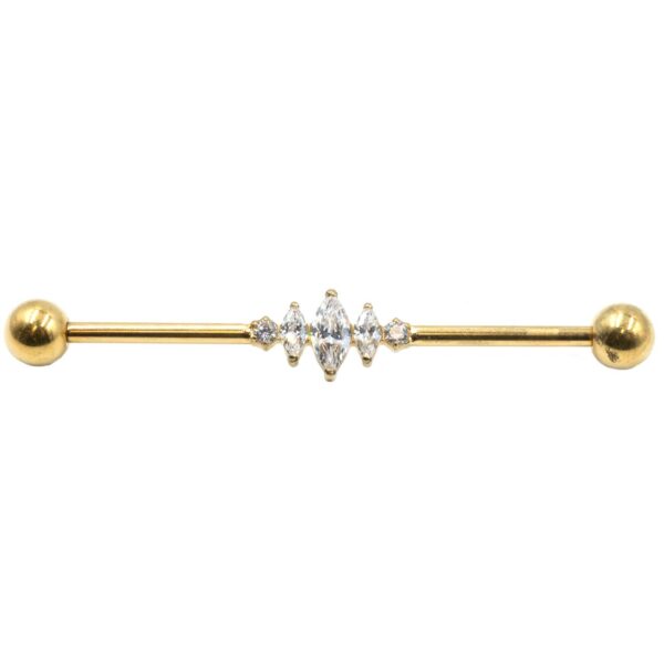 Σκουλαρίκι Αυτιού από Επιχρυσωμένο Τιτάνιο με Ζιργκόν - TB-1589Y