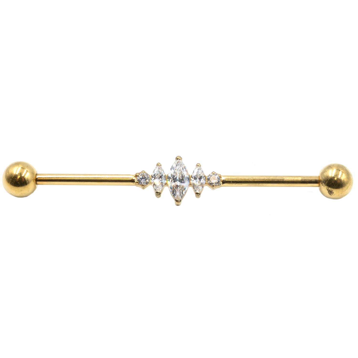 Σκουλαρίκι Αυτιού από Επιχρυσωμένο Τιτάνιο με Ζιργκόν - TB-1589Y