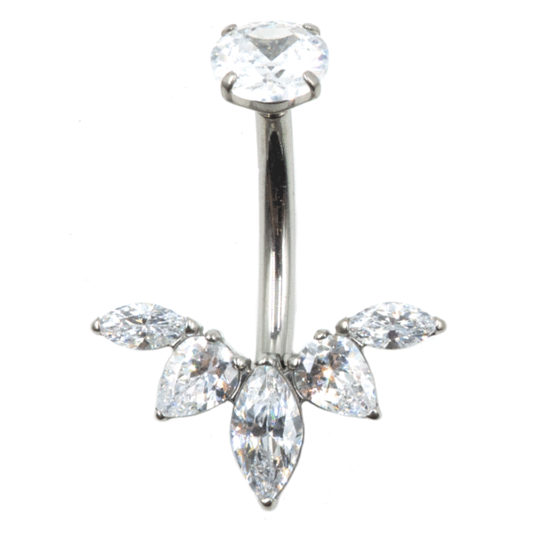 Σκουλαρίκι Αφαλού από Τιτάνιο και Σχέδιο με Ζιργκόν-TB-1390