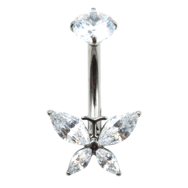 Σκουλαρίκι Αφαλού από Τιτάνιο και Σχέδιο με Ζιργκόν- TB-1928