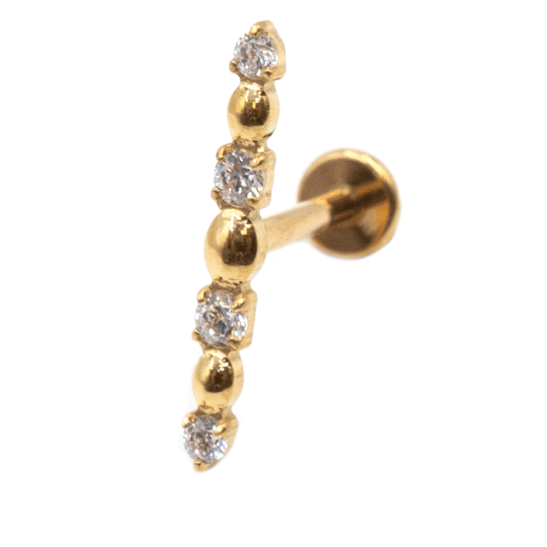 Σκουλαρίκι Αυτιού από Επιχρυσωμένο Τιτάνιο με Ζιργκόν - TB-1974Y