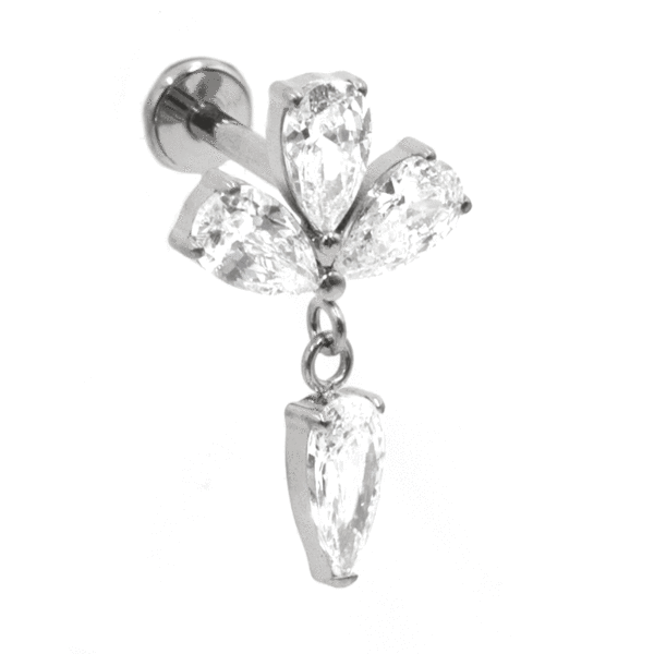 Σκουλαρίκι Αυτιού από Τιτάνιο με Ζιργκόν - TB-1984