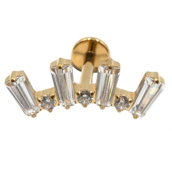 Σκουλαρίκι Αυτιού από Επιχρυσωμένο Τιτάνιο με Ζιργκόν - TB-1962Y