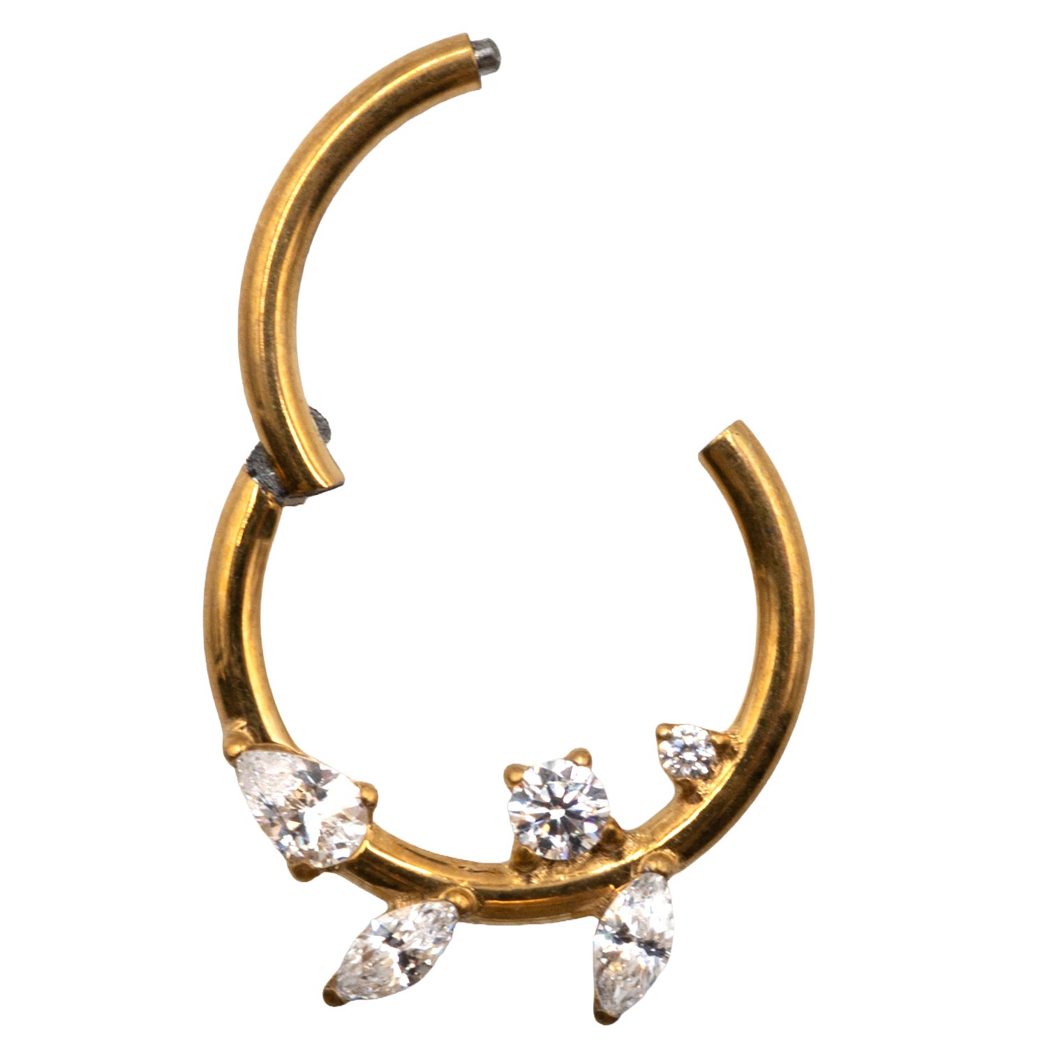 Σκουλαρίκι Σώματος από Επιχρυσωμένο Τιτάνιο με Ζιργκόν- TB-1566Y