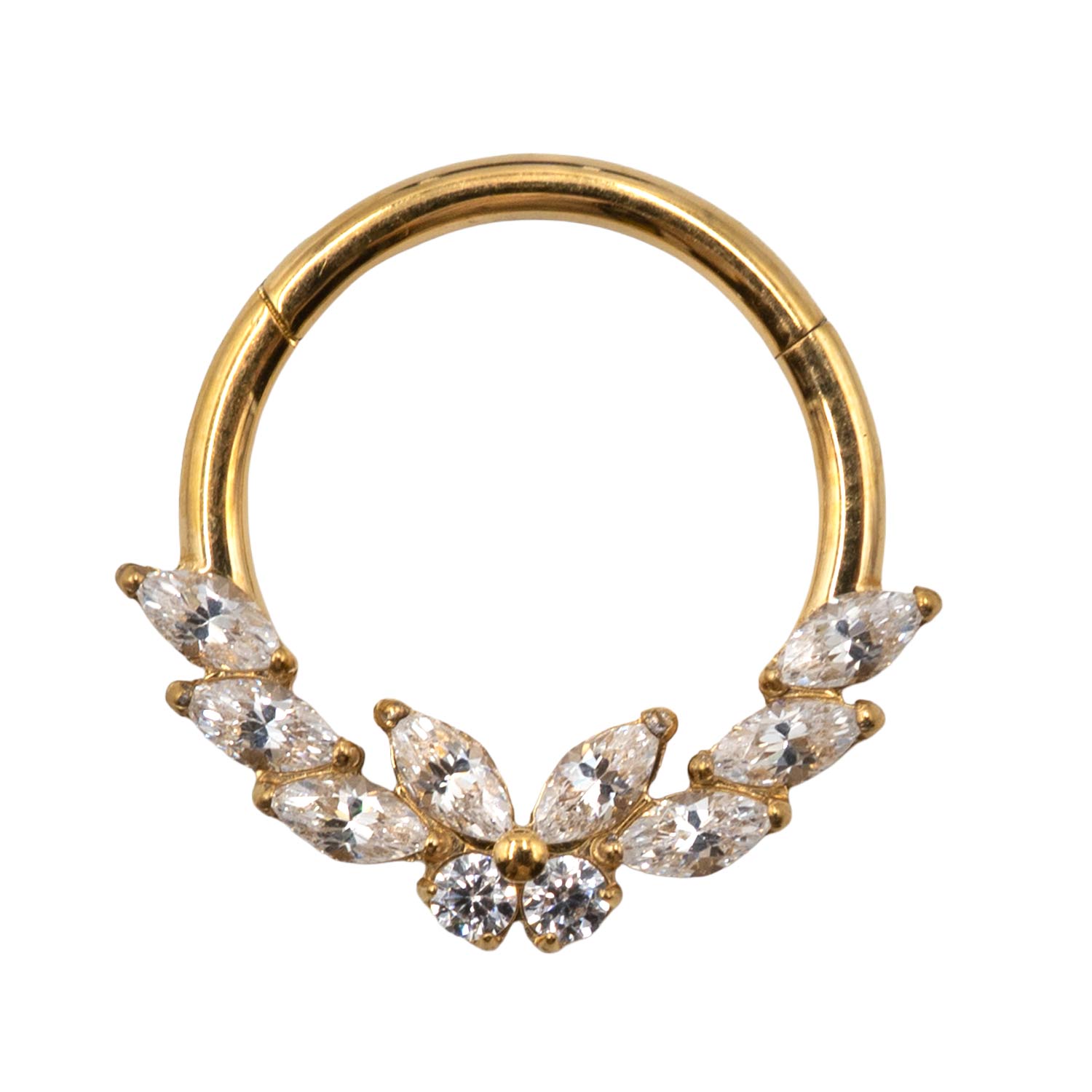 Σκουλαρίκι Σώματος από Επιχρυσωμένο Τιτάνιο με Ζιργκόν- TB-1547Y