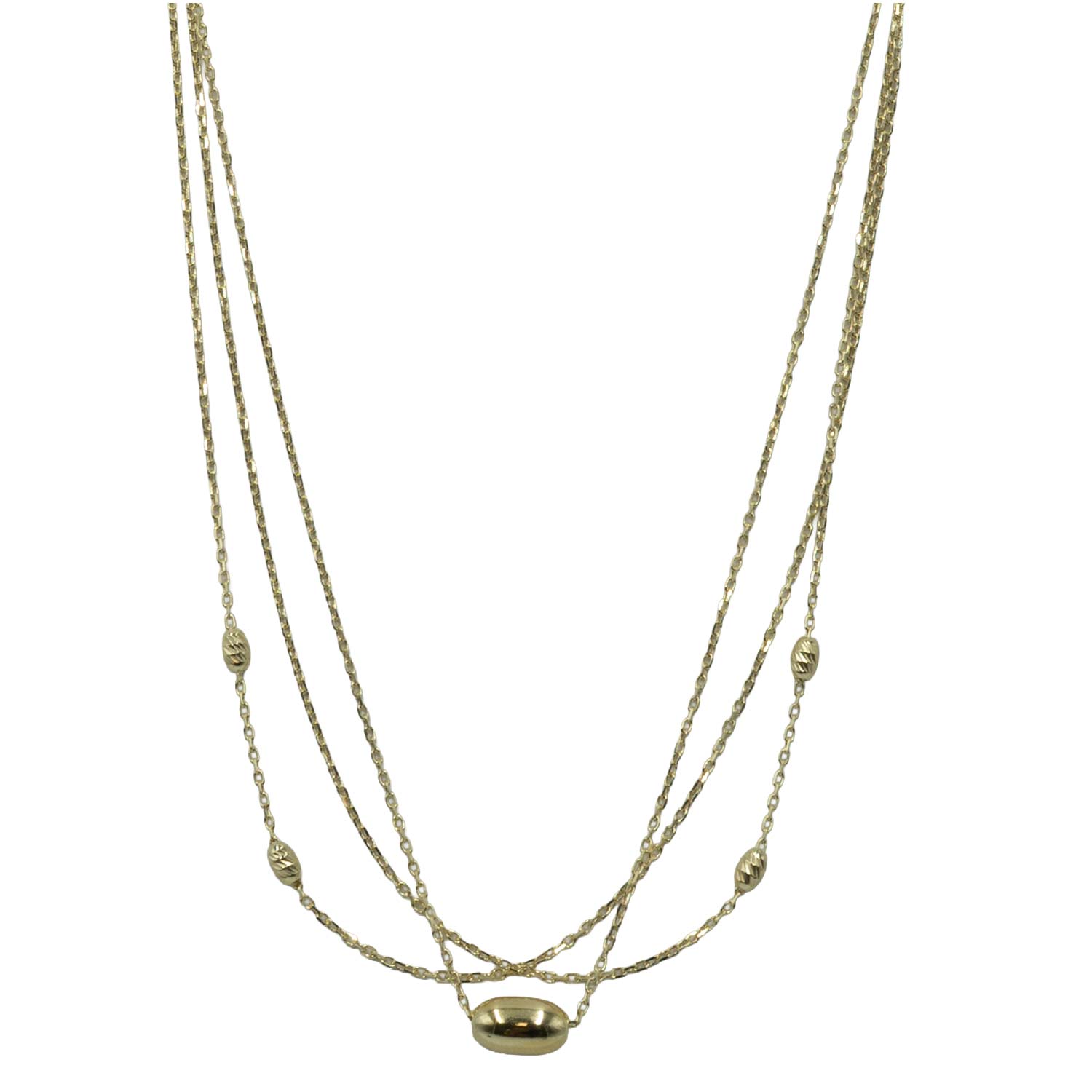 Κολιέ Ασημένιο με Σχέδιο Επιχρυσωμένο- AS45