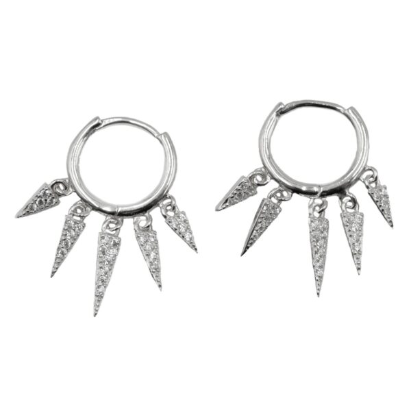 Σκουλαρίκια Αυτιού Ασημένια Επιπλατινωμένα Κρίκοι με Ζιργκόν - EIT71