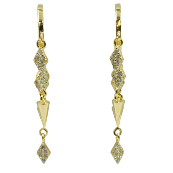 Σκουλαρίκια Αυτιού Ασημένια Επιχρυσωμένα Κρίκοι με Ζιργκόν - EIT54