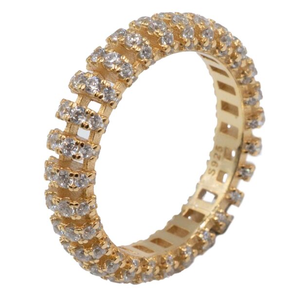 Δαχτυλίδι Ασημένιο Επιχρυσωμένο με Ζιργκόν - TR60