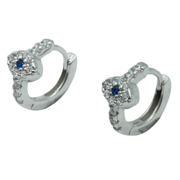 Σκουλαρίκια Αυτιού Ασημένια Επιπλατινωμένα Κρίκοι με Ζιργκόν - EIT34