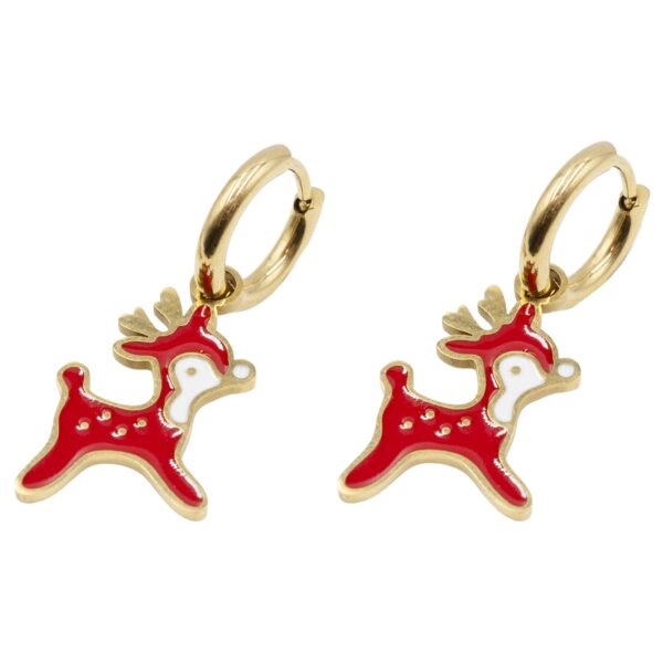 Σκουλαρίκια Χριστουγεννιάτικα από Ανοξείδωτο Ατσάλι Επιχρυσωμένο με σχέδιο - G202757