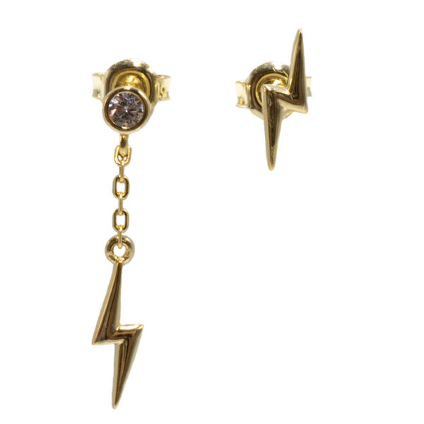 Σκουλαρίκια Αυτιού Ασημένια Επιχρυσωμένα με Ζιργκόν - EIT2