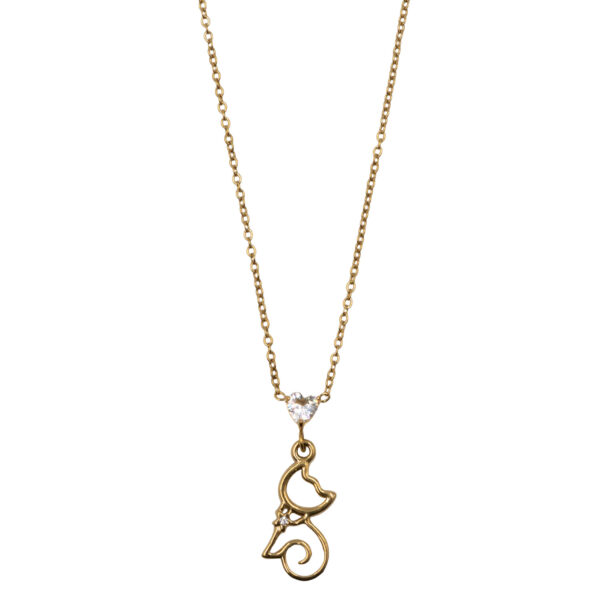 Κολιέ από Επιχρυσωμένο Ατσάλι με Σχέδιο – PET12