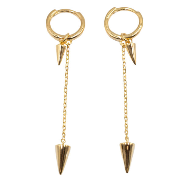 Σκουλαρίκια Αυτιού Ασημένια Επιχρυσωμένα Κρίκοι - EIT72