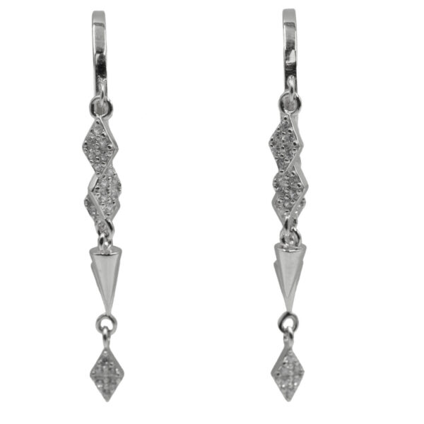 Σκουλαρίκια Αυτιού Ασημένια Επιπλατινωμένα Κρίκοι με Ζιργκόν - EIT52