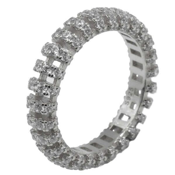 Δαχτυλίδι Ασημένιο Επιπλατινωμένο με Ζιργκόν - TR59