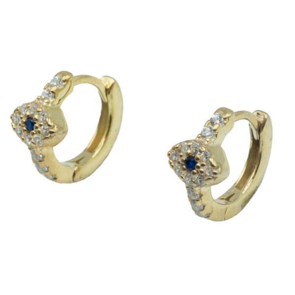 Σκουλαρίκια Αυτιού Ασημένια Επιχρυσωμένα Κρίκοι με Ζιργκόν - EIT27