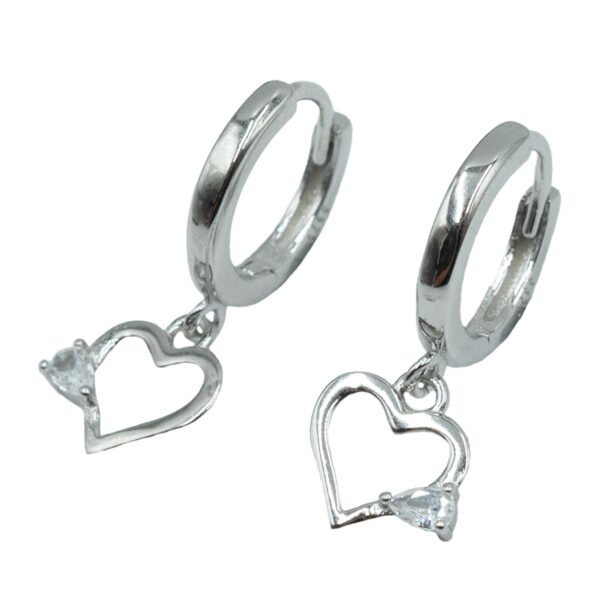 Σκουλαρίκια Αυτιού Ασημένια Επιπλατινωμένα Κρίκοι με Ζιργκόν - EIT48