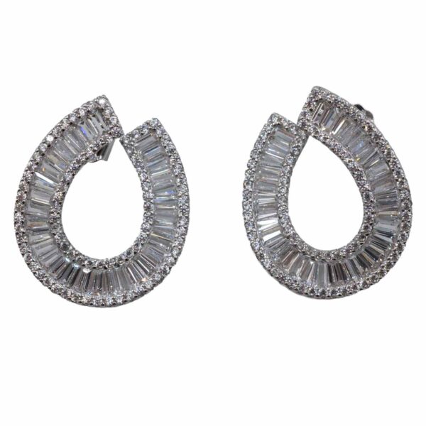 Σκουλαρίκια Αυτιού Ασημένια Επιπλατινωμένα με Ζιργκόν - EIT76