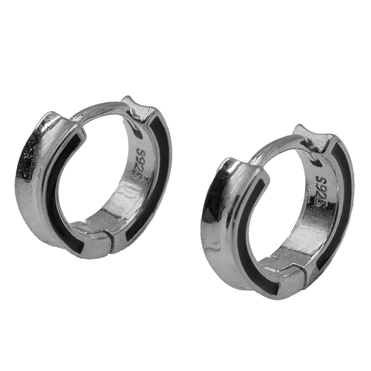 Σκουλαρίκια Αυτιού Ασημένια Επιπλατινωμένα Κρίκοι - EIT91