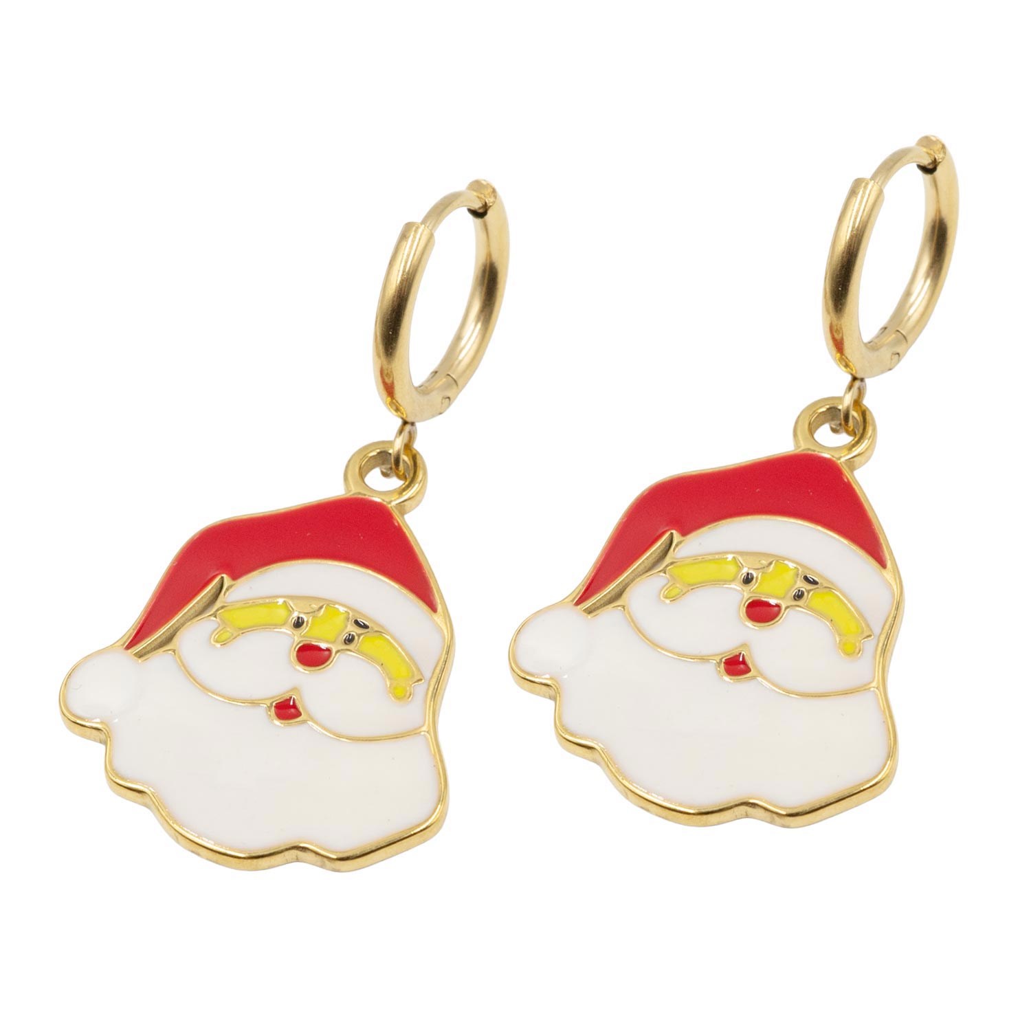 Σκουλαρίκια Χριστουγεννιάτικα από Ανοξείδωτο Ατσάλι Επιχρυσωμένο με σχέδιο - G202758