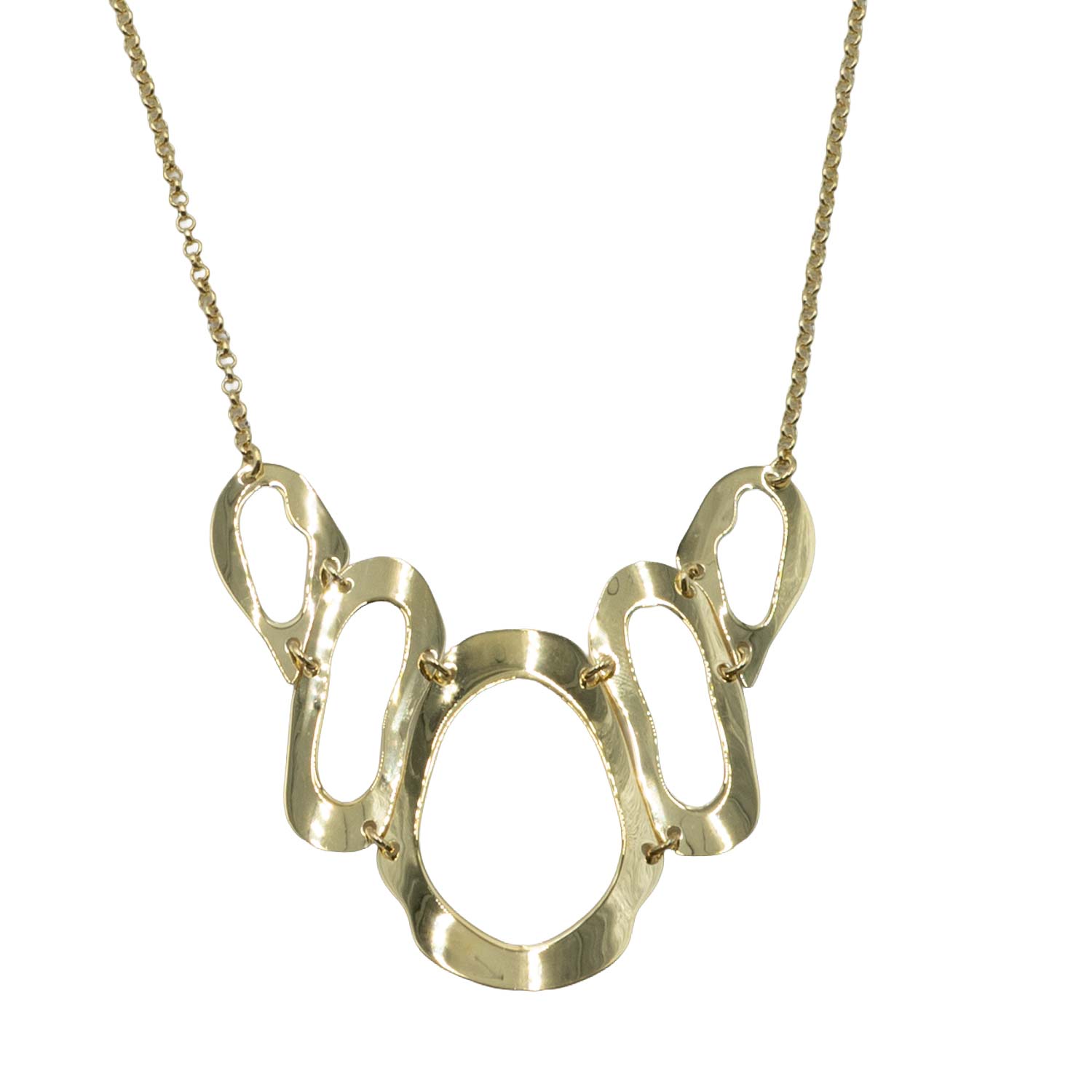 Κολιέ Ασημένιο με Σχέδιο Επιχρυσωμένο- AS51