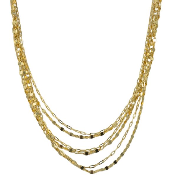 Κολιέ Ασημένιο με Σχέδιο Επιχρυσωμένο- AS52