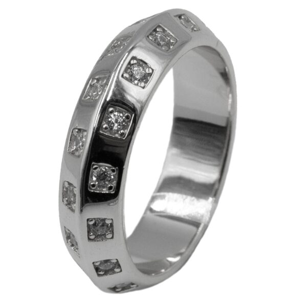 Δαχτυλίδι Ασημένιο Επιπλατινωμένο με Ζιργκόν - TR55