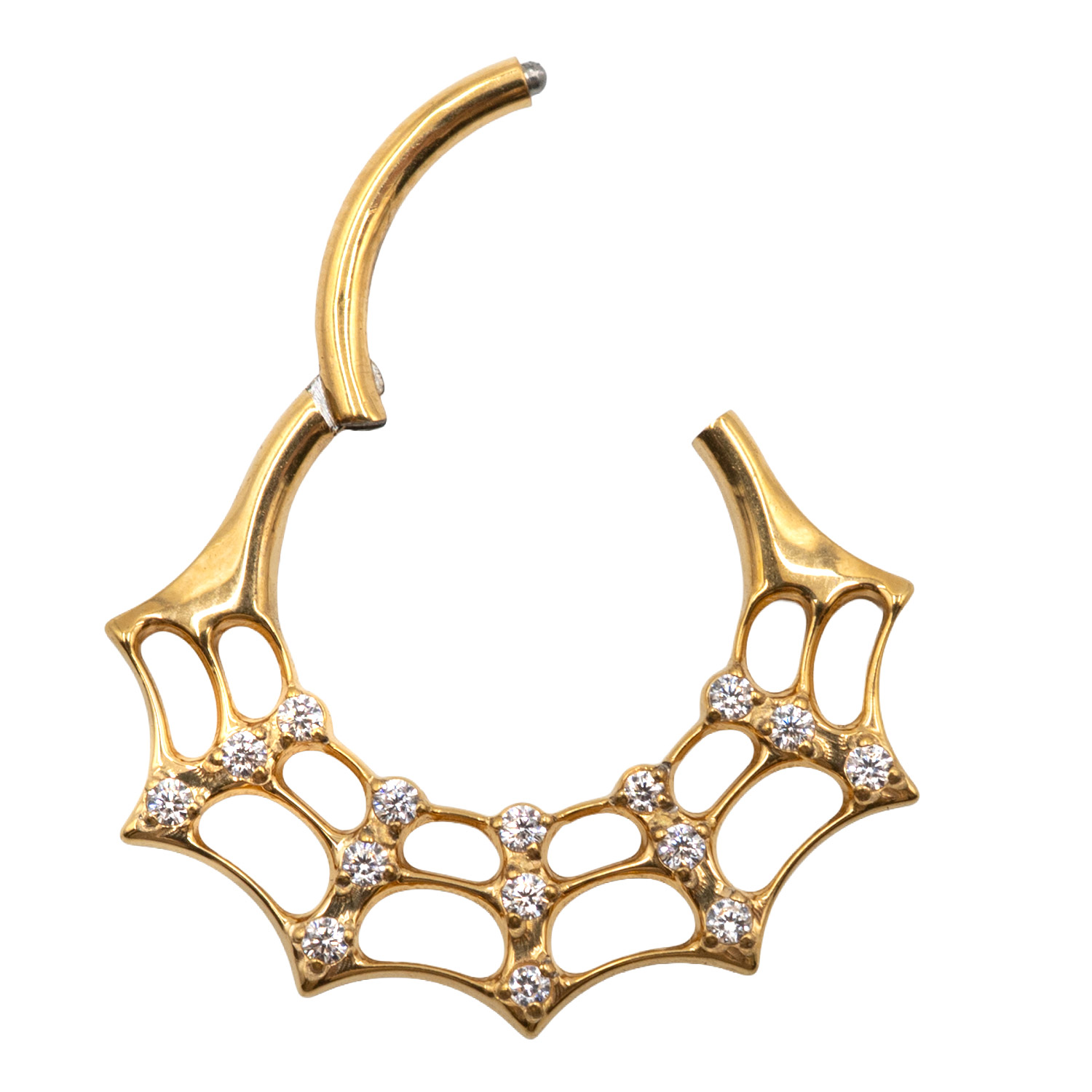 Σκουλαρίκι Σώματος από Επιχρυσωμένο Τιτάνιο με Ζιργκόν- TB-1604Y