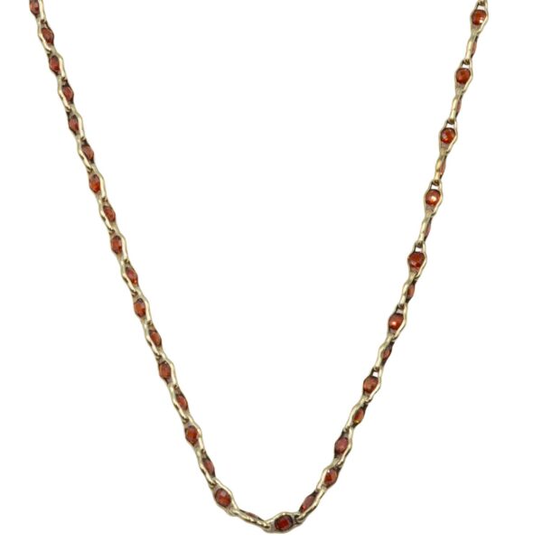 Κολιέ Ασημένιο με Σχέδιο Επιχρυσωμένο- AS54