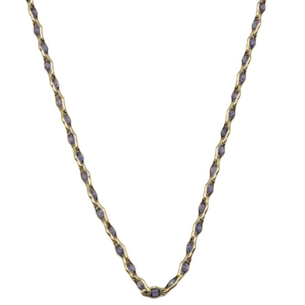 Κολιέ Ασημένιο με Σχέδιο Επιχρυσωμένο- AS55