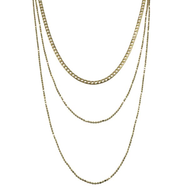 Κολιέ Ασημένιο με Σχέδιο Επιχρυσωμένο- AS58