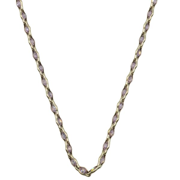 Κολιέ Ασημένιο με Σχέδιο Επιχρυσωμένο- AS57