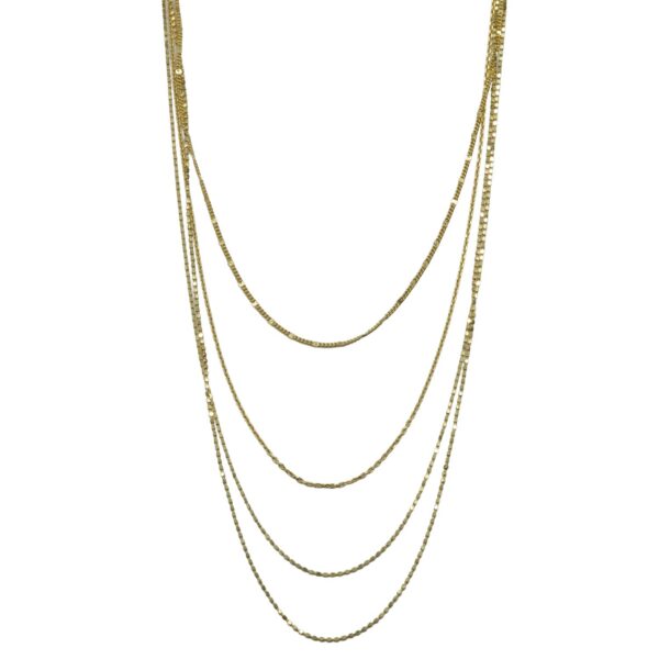 Κολιέ Ασημένιο με Σχέδιο Επιχρυσωμένο- AS59