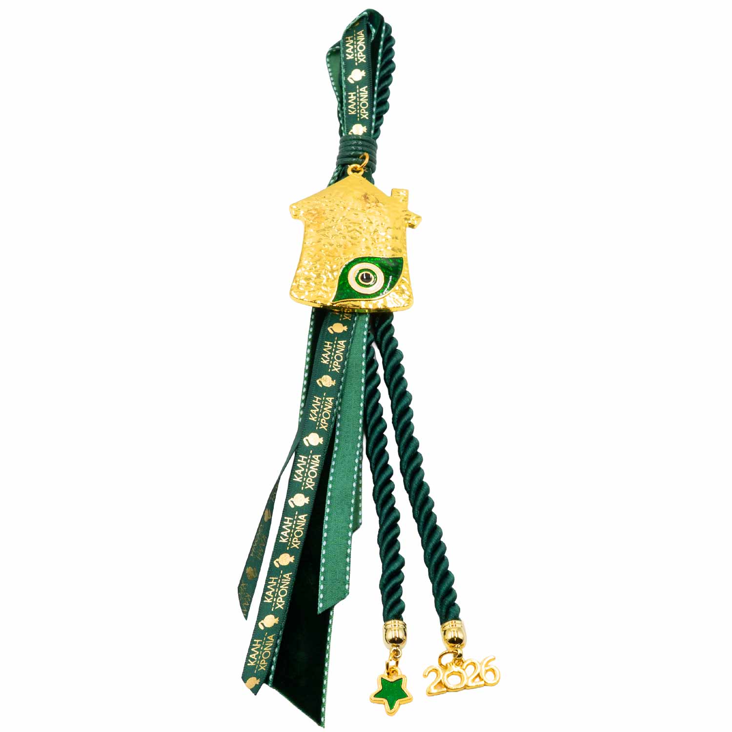 Γούρι Χειροποίητo Μεταλλικό με Σχέδιο - G202710