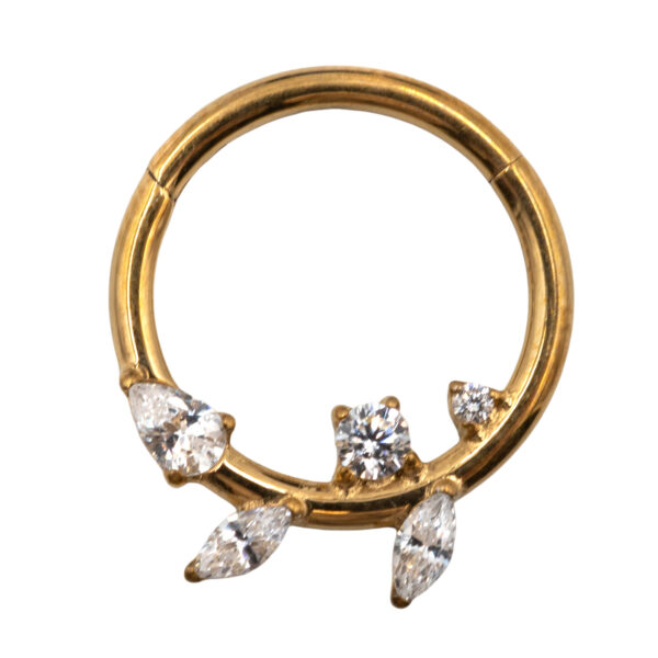 Σκουλαρίκι Σώματος από Επιχρυσωμένο Τιτάνιο με Ζιργκόν- TB-1566Y