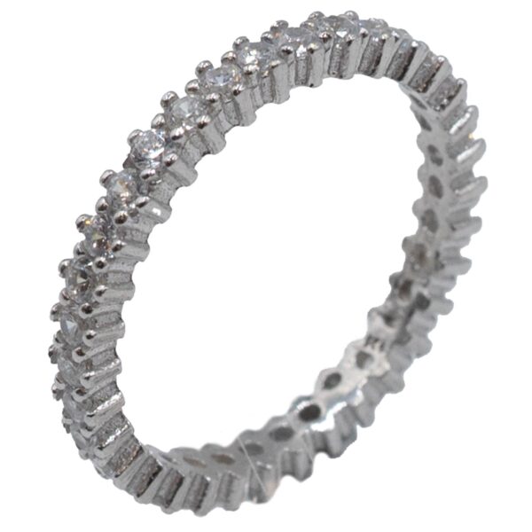 Δαχτυλίδι Ασημένιο Επιπλατινωμένο με Ζιργκόν - TR51