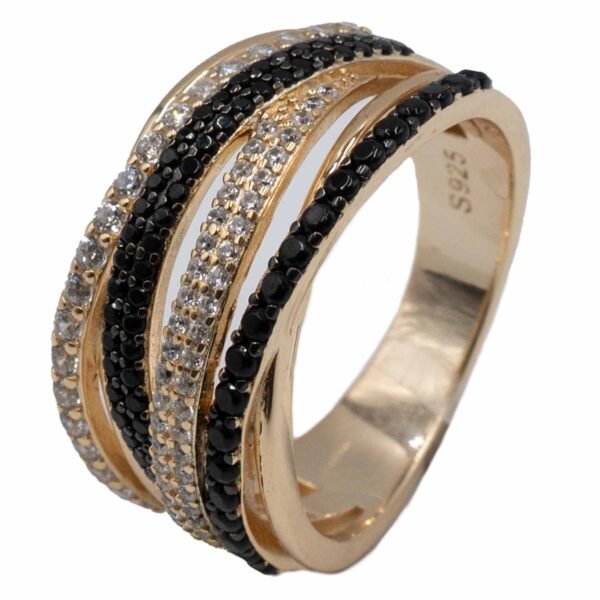 Δαχτυλίδι Ασημένιο με Επιχρύσωμα και Ζιργκόν - TR42