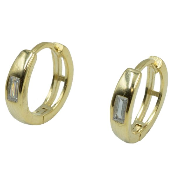 Σκουλαρίκια Αυτιού Ασημένια Επιχρυσωμένα Κρίκοι με Ζιργκόν - EIT38